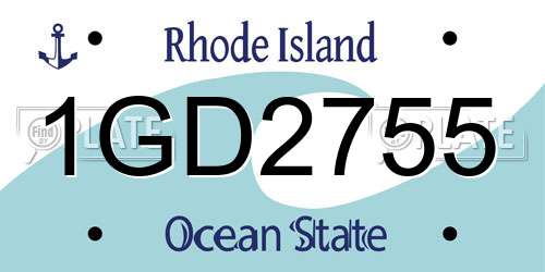 1GD2755 Rhode Island License Plate