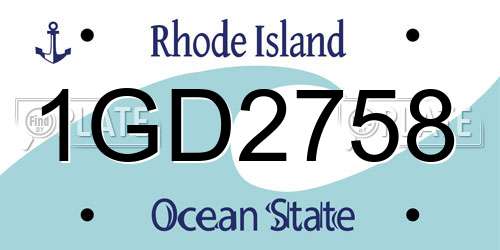 1GD2758 Rhode Island License Plate