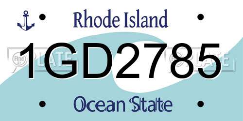 1GD2785 Rhode Island License Plate