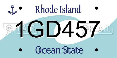 1GD457 Rhode Island License Plate