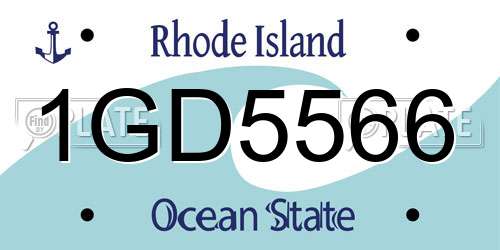 1GD5566 Rhode Island License Plate
