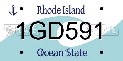 1GD591 Rhode Island License Plate
