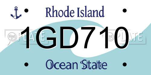 1GD710 Rhode Island License Plate