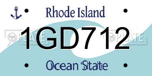 1GD712 Rhode Island License Plate