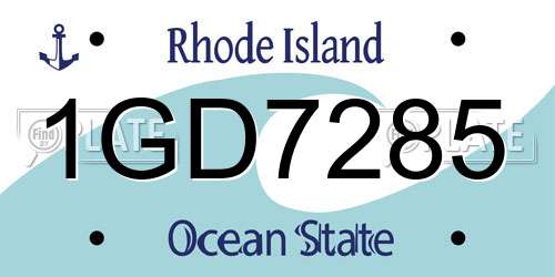 1GD7285 Rhode Island License Plate