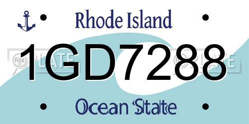 1GD7288 Rhode Island License Plate