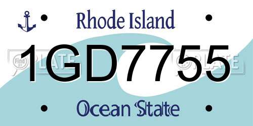 1GD7755 Rhode Island License Plate