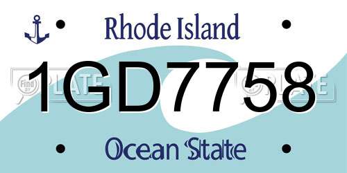 1GD7758 Rhode Island License Plate