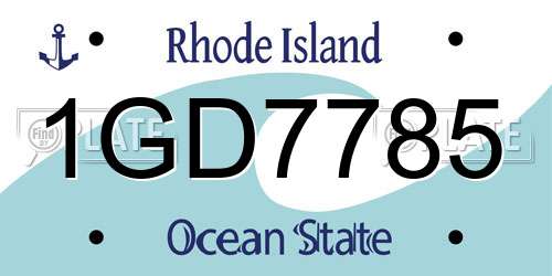 1GD7785 Rhode Island License Plate