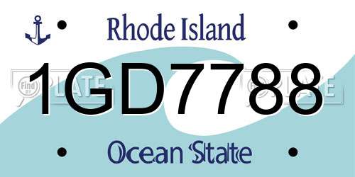 1GD7788 Rhode Island License Plate