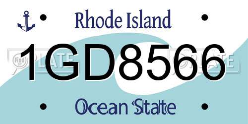 1GD8566 Rhode Island License Plate