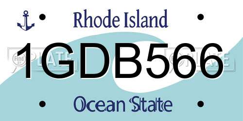 1GDB566 Rhode Island License Plate