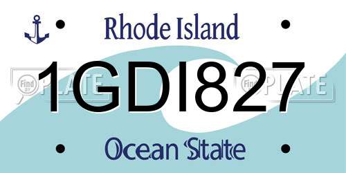 1GDI827 Rhode Island License Plate