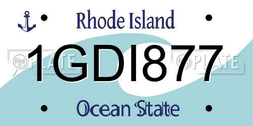 1GDI877 Rhode Island License Plate