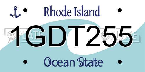 1GDT255 Rhode Island License Plate