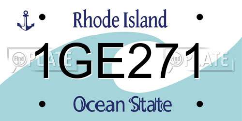 1GE271 Rhode Island License Plate