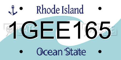 1GEE165 Rhode Island License Plate