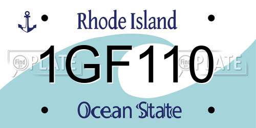 1GF110 Rhode Island License Plate