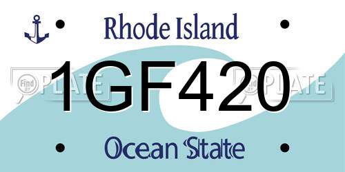 1GF420 Rhode Island License Plate