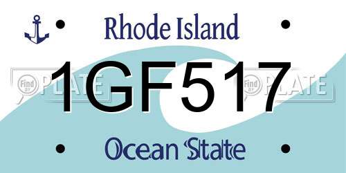 1GF517 Rhode Island License Plate