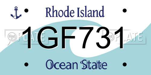 1GF731 Rhode Island License Plate