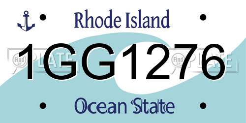 1GG1276 Rhode Island License Plate