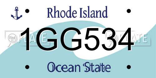 1GG534 Rhode Island License Plate