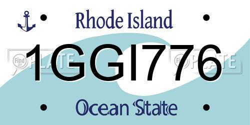 1GGI776 Rhode Island License Plate