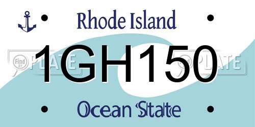 1GH150 Rhode Island License Plate