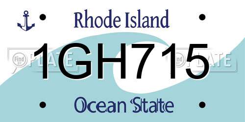 1GH715 Rhode Island License Plate
