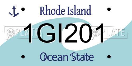 1GI201 Rhode Island License Plate