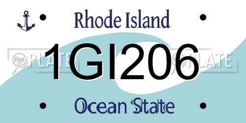 1GI206 Rhode Island License Plate