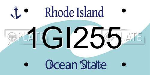 1GI255 Rhode Island License Plate