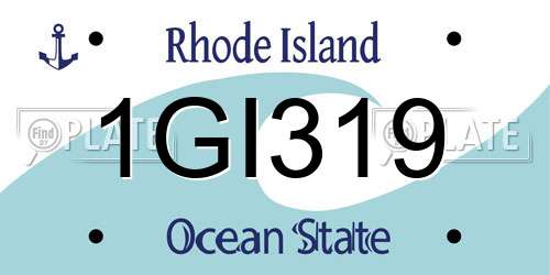 1GI319 Rhode Island License Plate