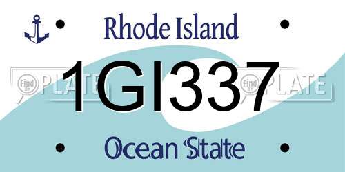 1GI337 Rhode Island License Plate