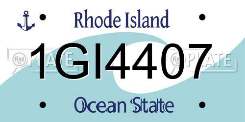 1GI4407 Rhode Island License Plate