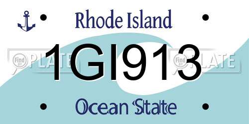 1GI913 Rhode Island License Plate