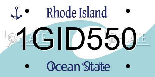 1GID550 Rhode Island License Plate