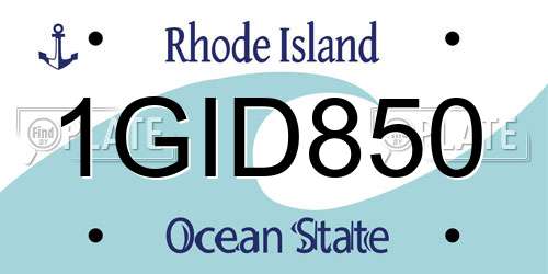 1GID850 Rhode Island License Plate