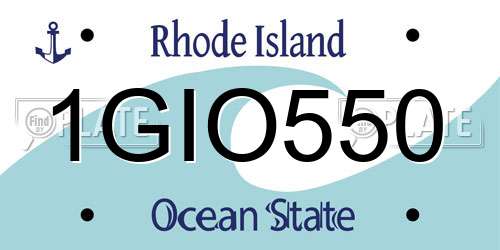 1GIO550 Rhode Island License Plate