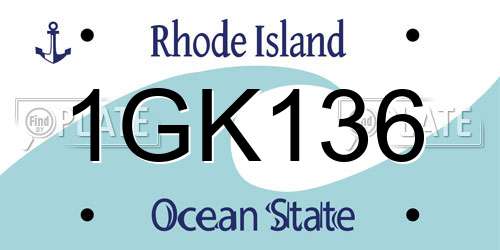 1GK136 Rhode Island License Plate