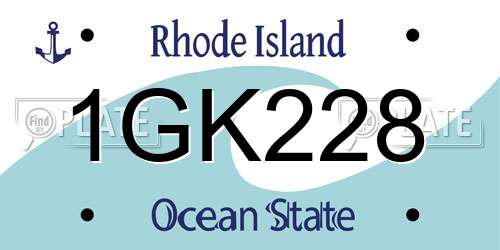 1GK228 Rhode Island License Plate