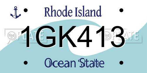 1GK413 Rhode Island License Plate
