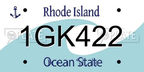 1GK422 Rhode Island License Plate