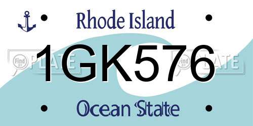 1GK576 Rhode Island License Plate