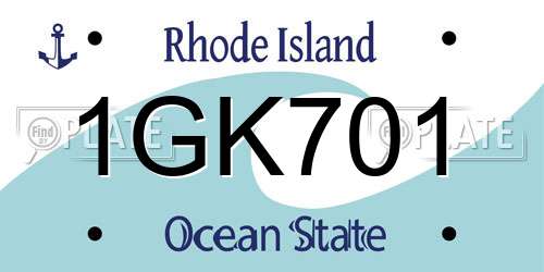 1GK701 Rhode Island License Plate