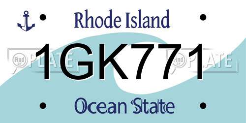 1GK771 Rhode Island License Plate