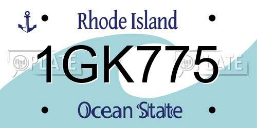 1GK775 Rhode Island License Plate