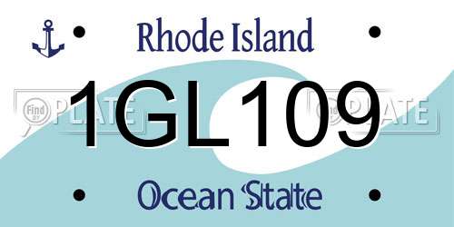1GL109 Rhode Island License Plate