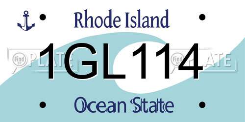 1GL114 Rhode Island License Plate